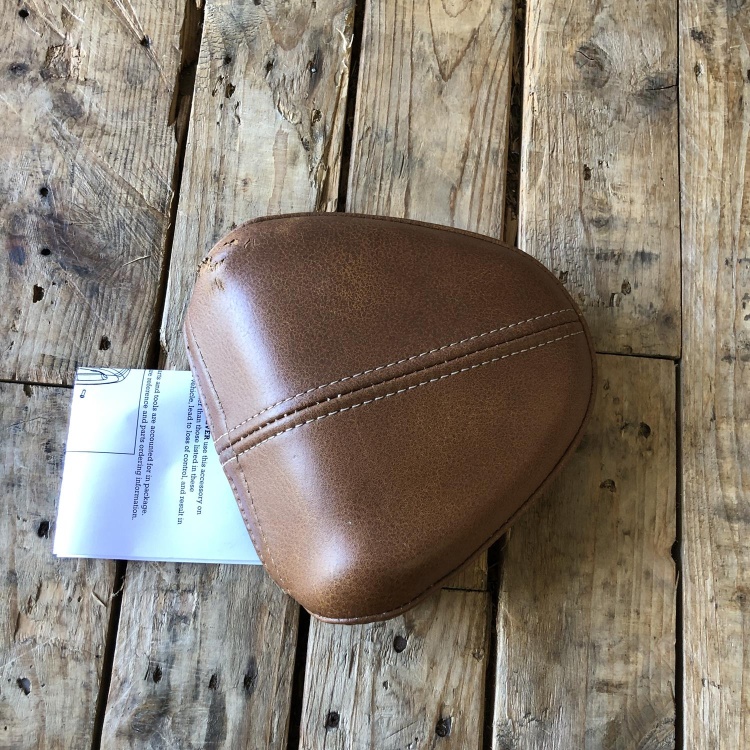 Indian Scout pillion backrest pad - desert tan